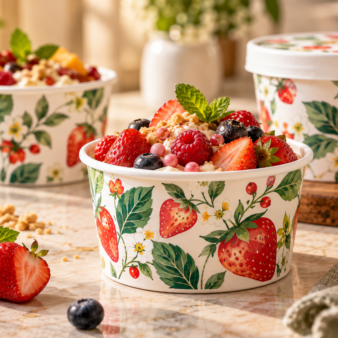 Berry-Topped Strawberry Dessert Cups