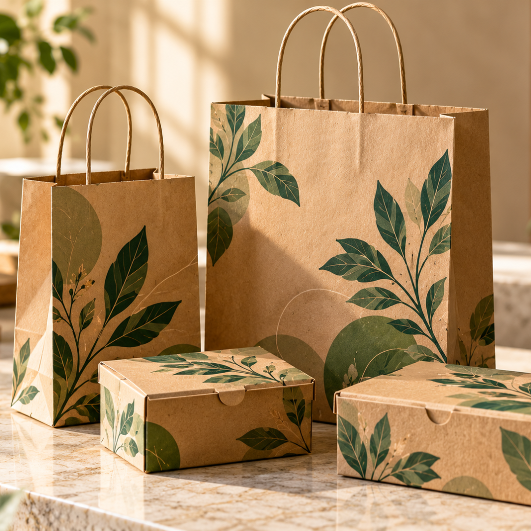 Botanical Kraft Packaging Still Life