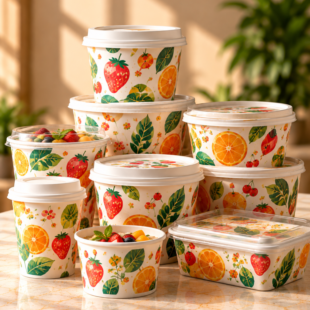 Sunlit Fruit-Themed Food Packaging Display